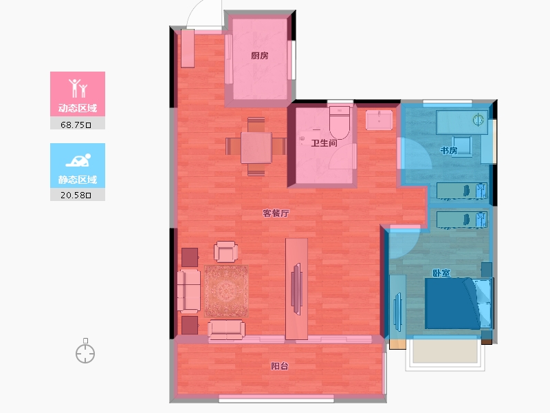 安徽省-安庆市-碧桂园时代之光-81.03-户型库-动静分区