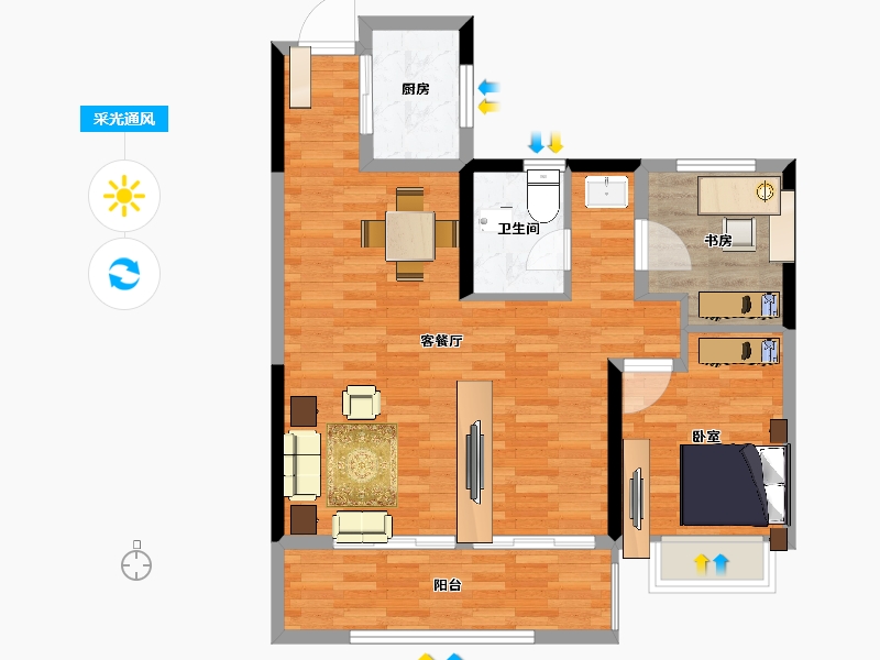 安徽省-安庆市-碧桂园时代之光-81.03-户型库-采光通风