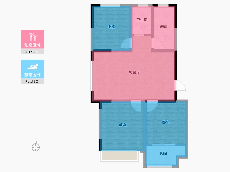 山东省-潍坊市-霞飞6号-75.00-户型库-动静分区