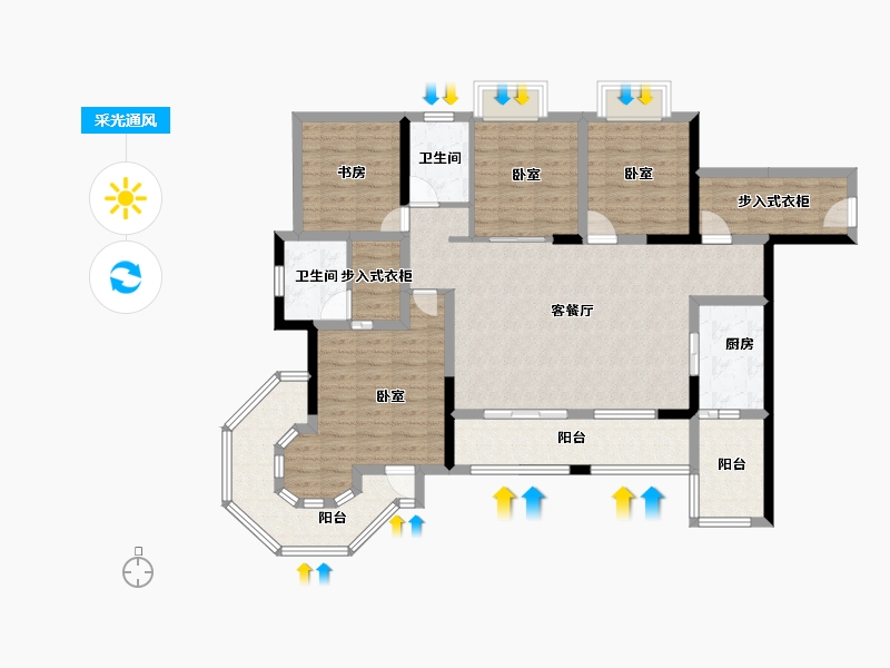 湖北省-咸宁市-汉地尚街-120.25-户型库-采光通风