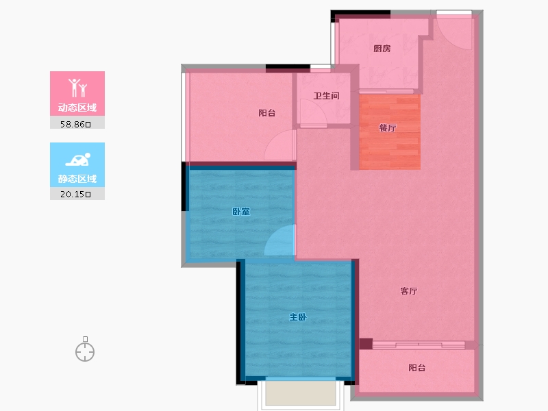 广东省-惠州市-昊翔源壹城峰荟-70.86-户型库-动静分区