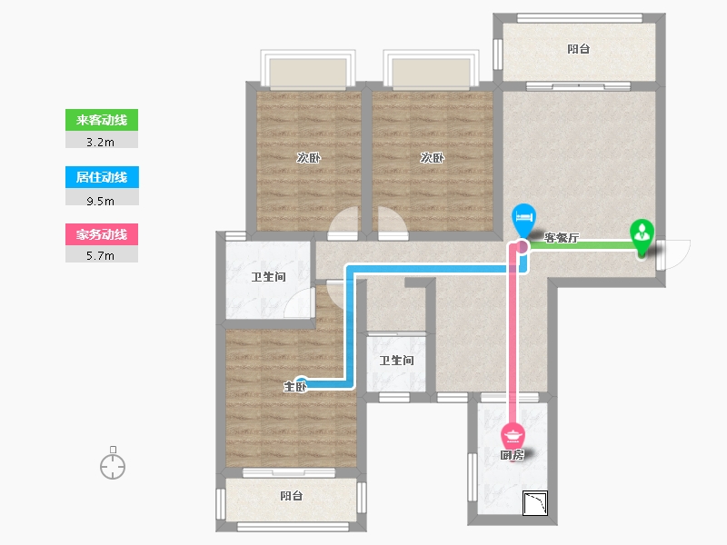 湖南省-湘潭市-九华新城-94.29-户型库-动静线