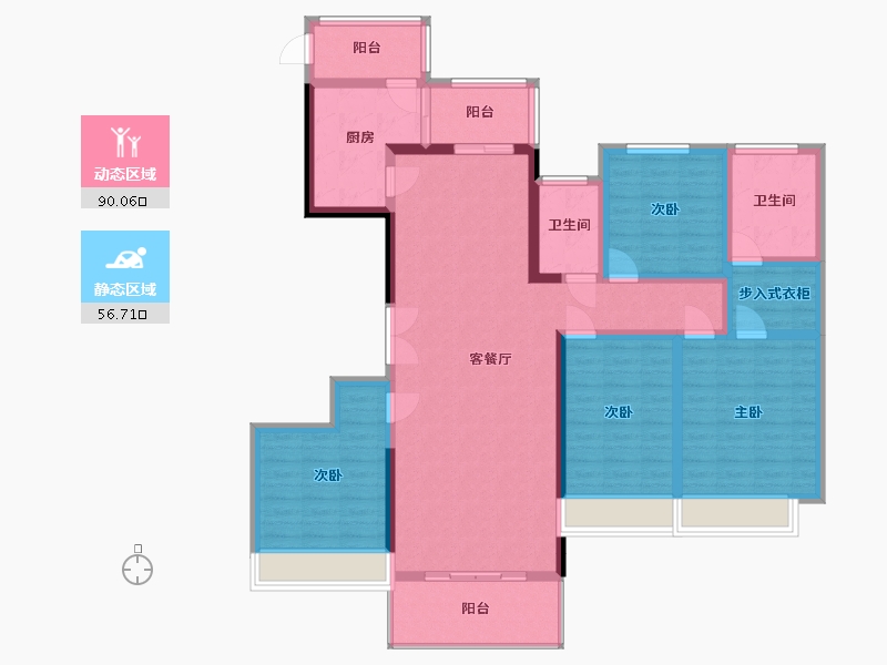 安徽省-蚌埠市-百晟澜溪小镇-131.15-户型库-动静分区