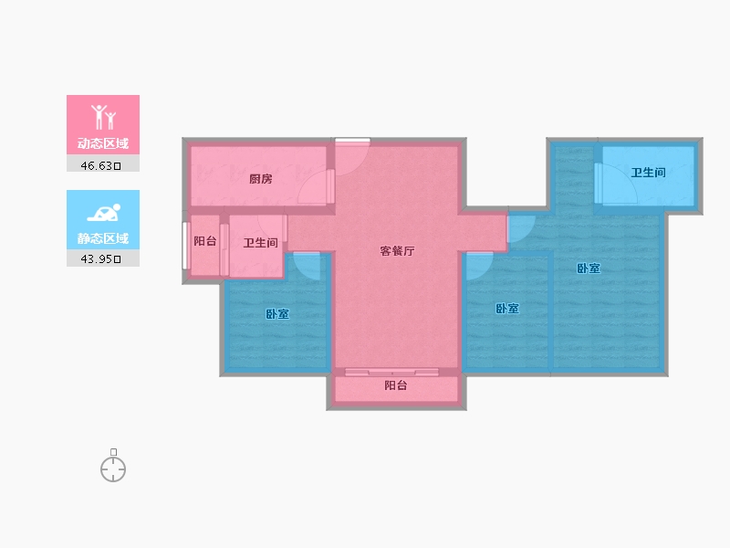 广东省-汕头市-龙光阳光御府-80.31-户型库-动静分区