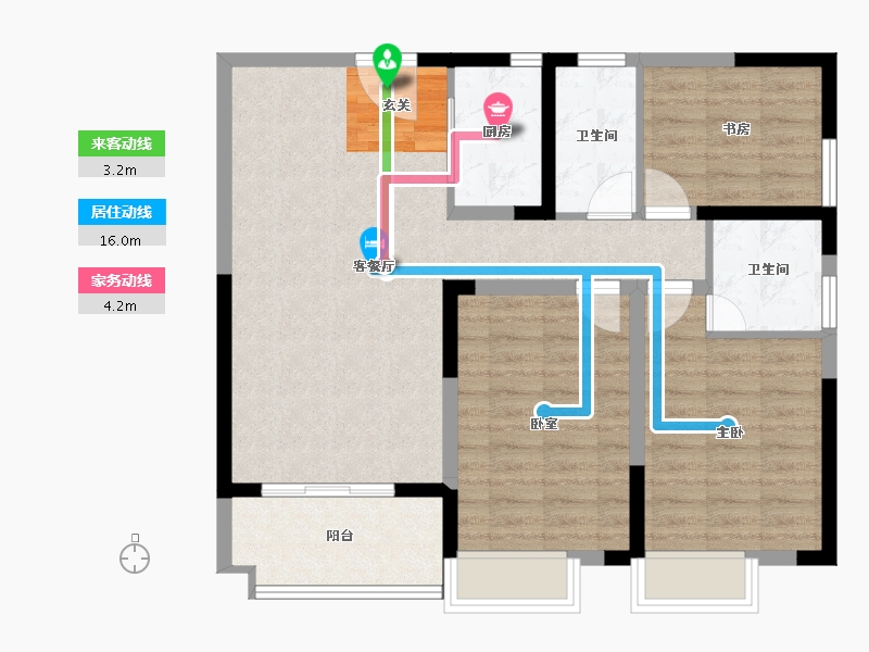 湖南省-长沙市-金恒·银杉里-86.12-户型库-动静线