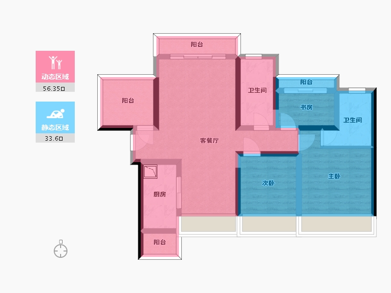 广东省-惠州市-龙光玖龙湾-77.53-户型库-动静分区