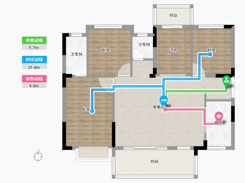 湖南省-长沙市-润和·谷山郡-113.46-户型库-动静线