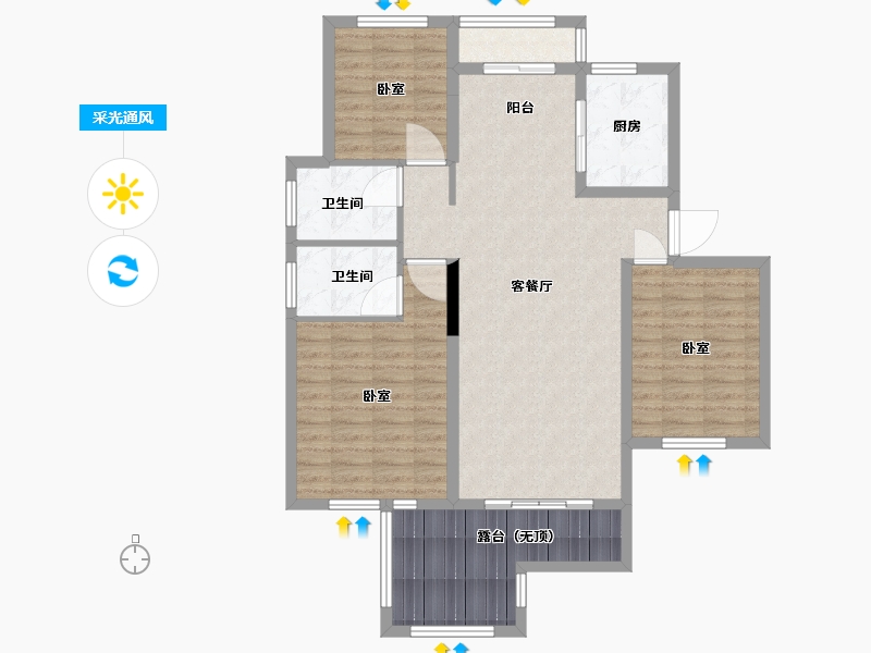 湖北省-武汉市-天熙楚世家-100.67-户型库-采光通风