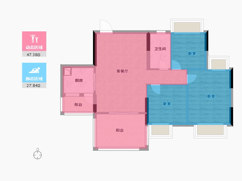 广东省-佛山市-三水融创南景湾-67.00-户型库-动静分区