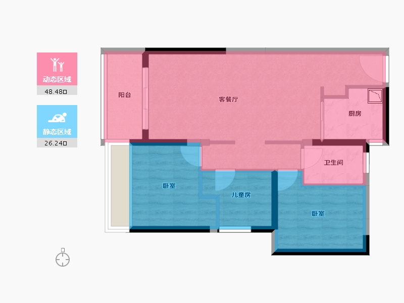 广东省-广州市-海伦湾-66.40-户型库-动静分区