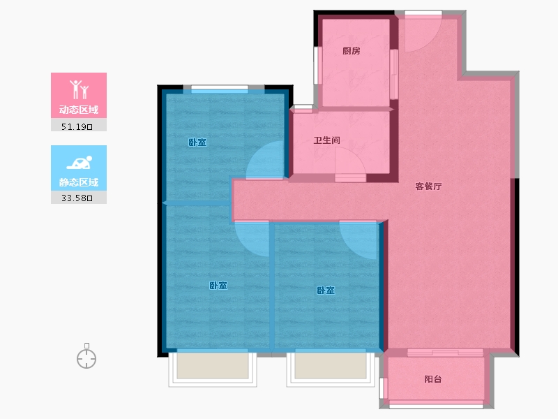 湖北省-孝感市-湖北交投颐和华府-76.01-户型库-动静分区