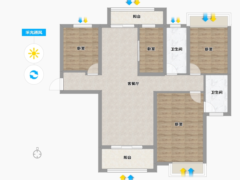 湖北省-黄冈市-山城都市-96.05-户型库-采光通风