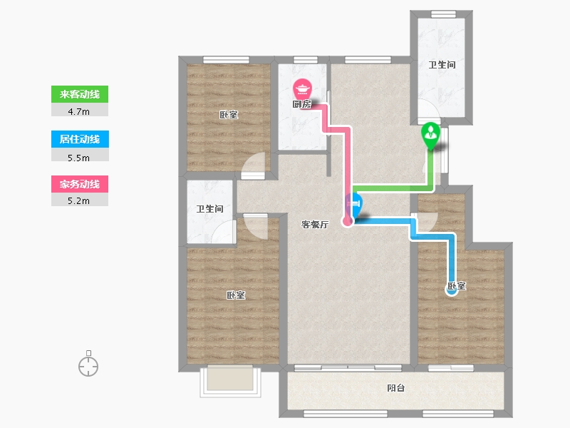 山东省-潍坊市-恒信书香门第-100.82-户型库-动静线