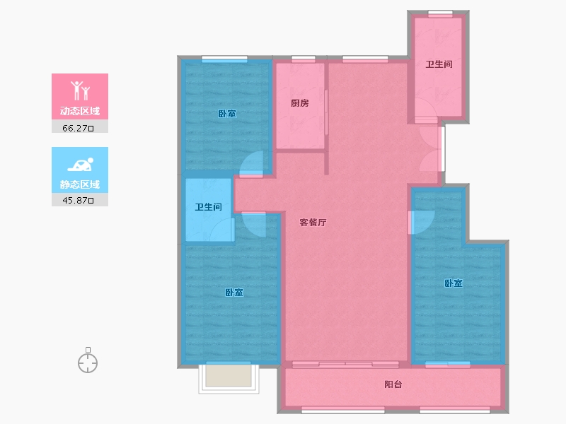 山东省-潍坊市-恒信书香门第-100.82-户型库-动静分区