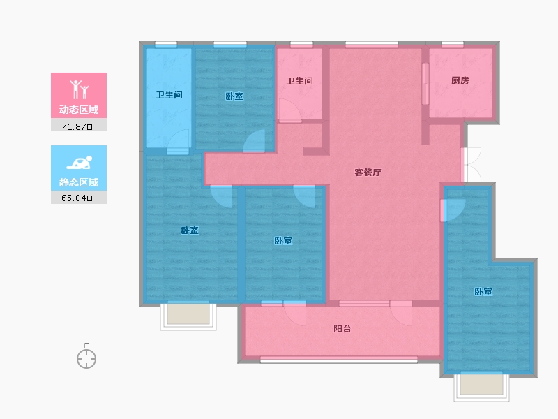 山东省-潍坊市-恒信书香门第-122.52-户型库-动静分区