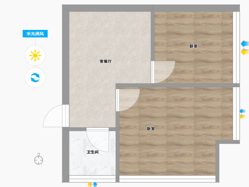 湖北省-宜昌市-F21青年天地-31.55-户型库-采光通风