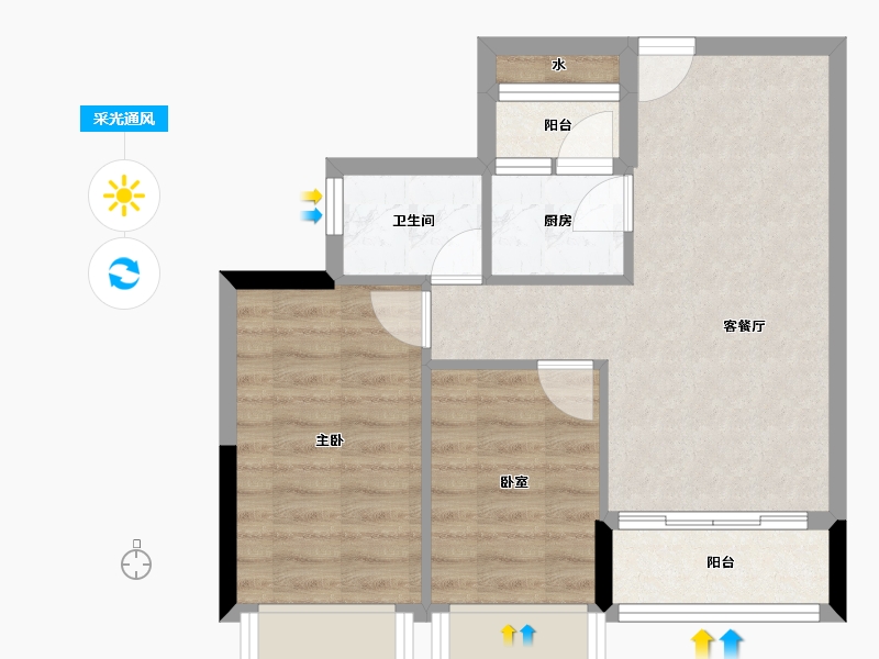 广东省-惠州市-公园山-53.47-户型库-采光通风