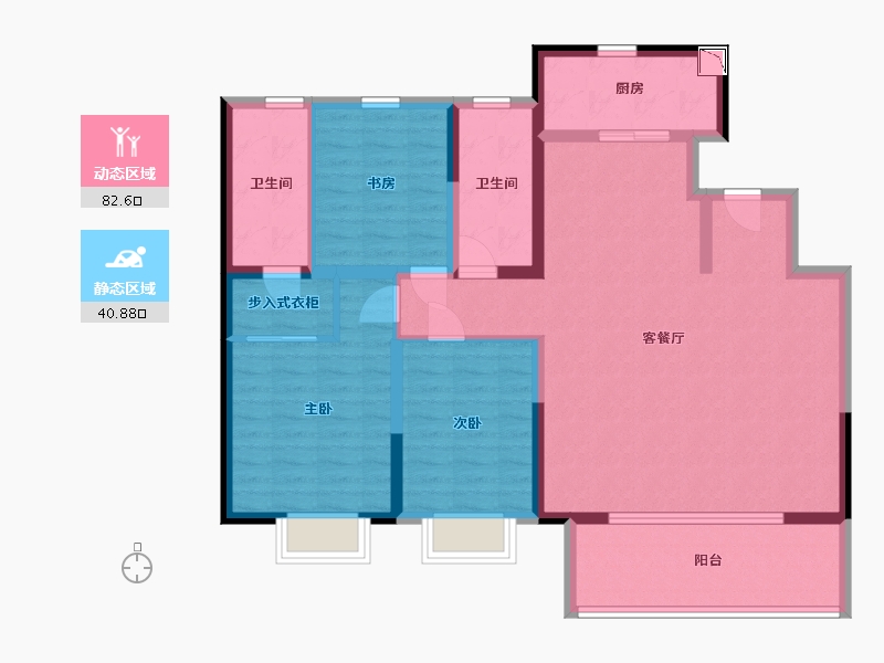 山东省-临沂市-豪森铂悦-110.90-户型库-动静分区