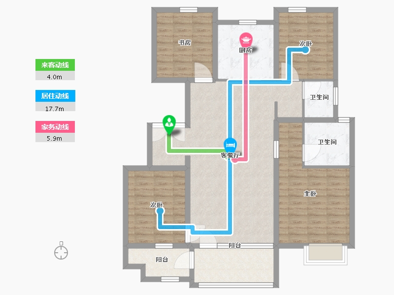 山东省-临沂市-鲁商万科新都会-116.01-户型库-动静线