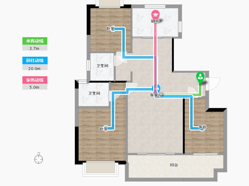 湖南省-常德市-桂发御园-90.78-户型库-动静线