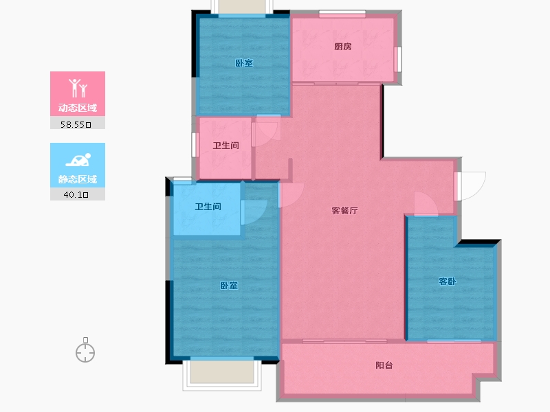 湖南省-常德市-桂发御园-90.78-户型库-动静分区