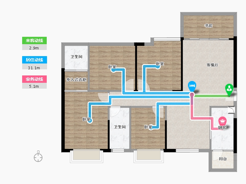 湖南省-衡阳市-珠江和院-117.19-户型库-动静线