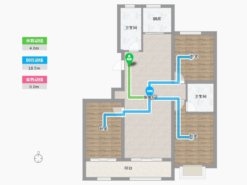 山东省-潍坊市-恒信书香门第-96.08-户型库-动静线