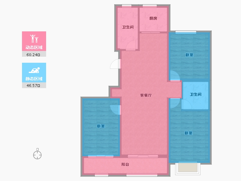 山东省-潍坊市-恒信书香门第-96.08-户型库-动静分区