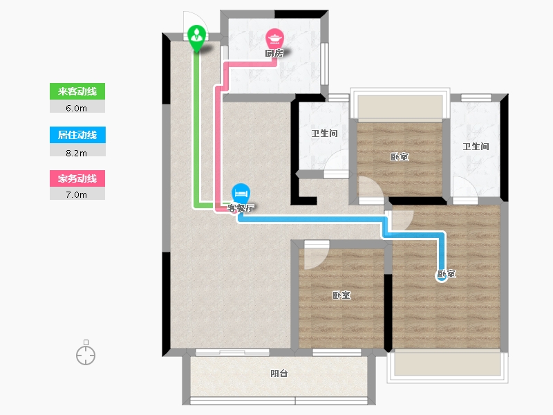 湖北省-孝感市-汉川帝景领秀城-89.32-户型库-动静线