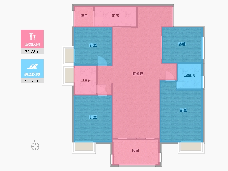 湖南省-常德市-澧浦豪苑-116.62-户型库-动静分区