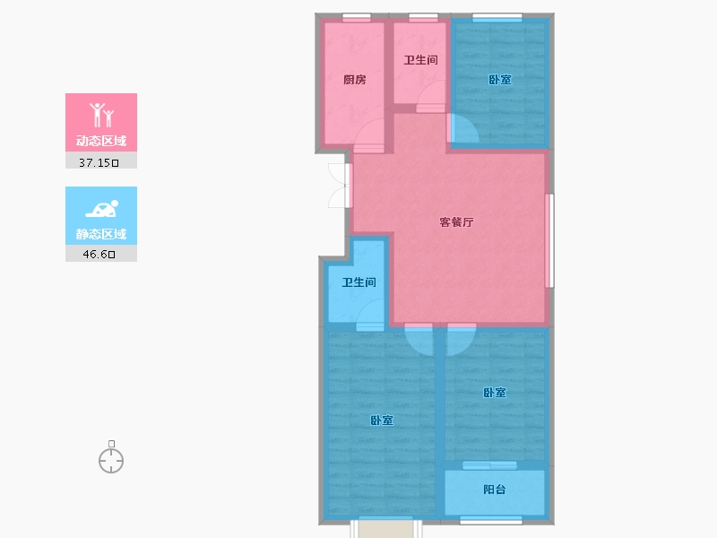 山东省-潍坊市-恒信书香门第-73.66-户型库-动静分区