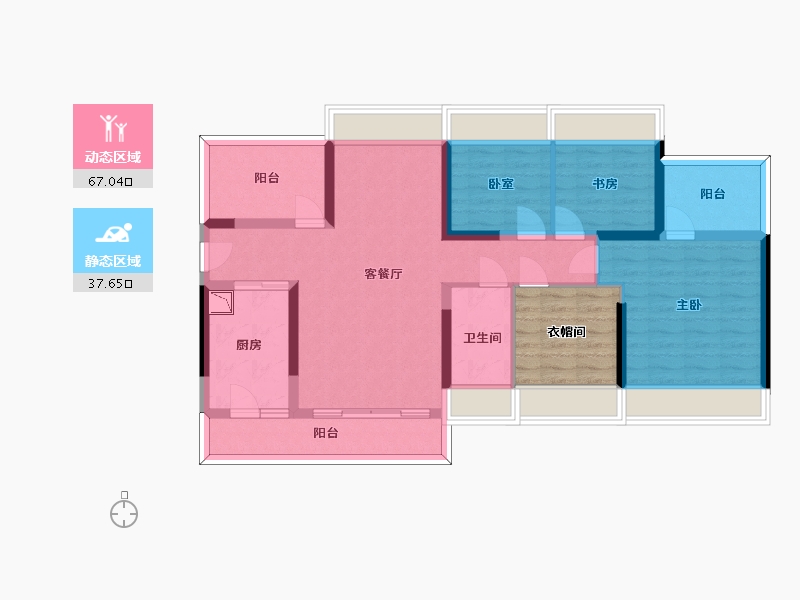 广东省-惠州市-龙光玖龙湾-99.70-户型库-动静分区