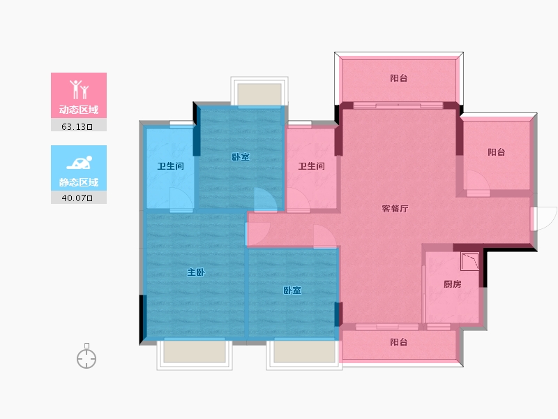 广东省-惠州市-福晟钱隆樽品-92.38-户型库-动静分区