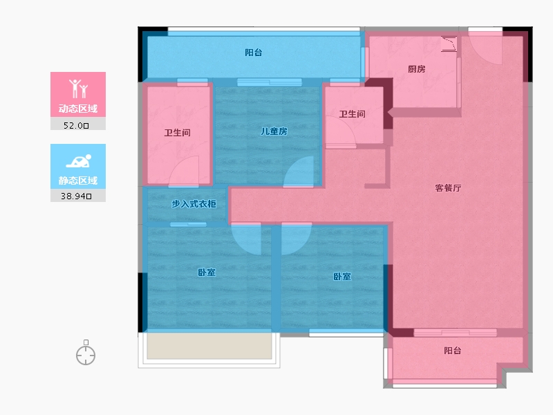 广东省-广州市-万科桃源里-80.00-户型库-动静分区