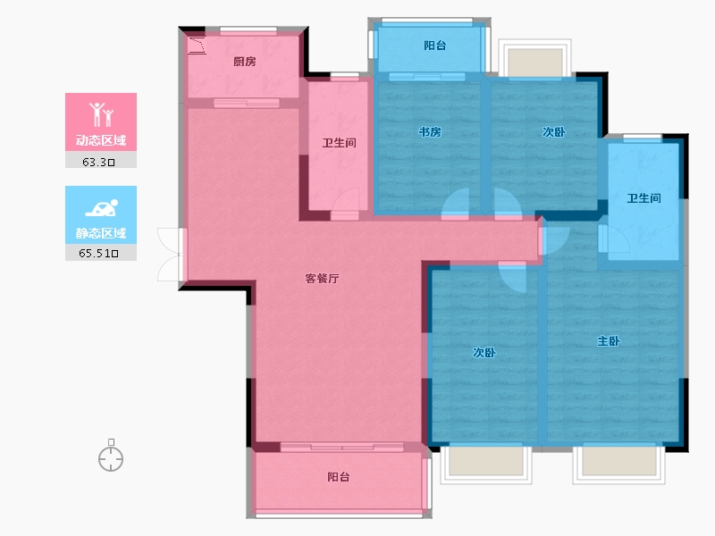 湖南省-湘潭市-太阳城-114.26-户型库-动静分区