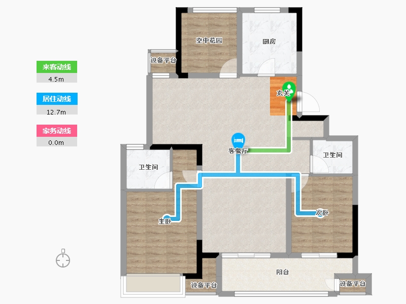 江苏省-常州市-融创滨湖御园-100.16-户型库-动静线