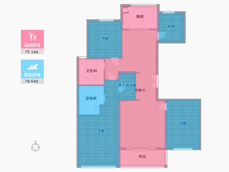 江苏省-南京市-绿城深蓝-138.99-户型库-动静分区