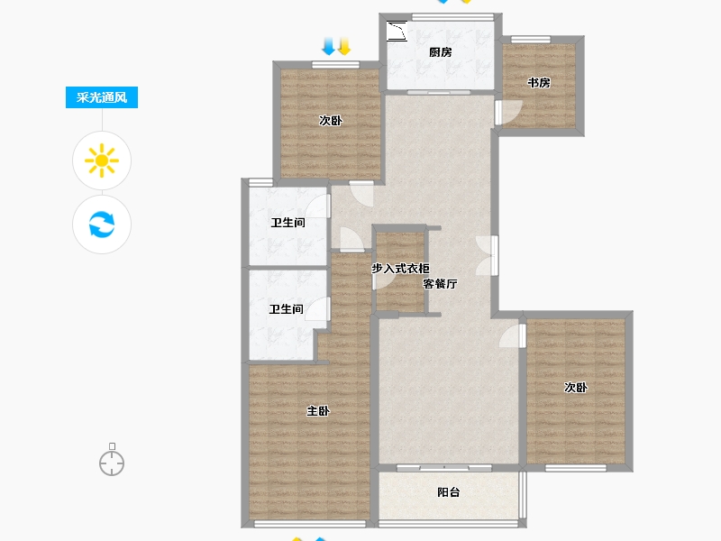 江苏省-南京市-绿城深蓝-138.99-户型库-采光通风