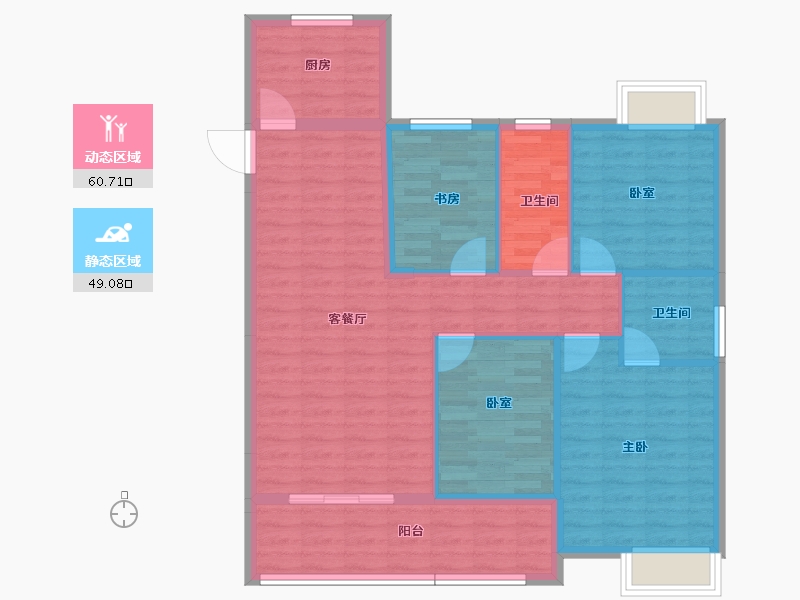 湖北省-黄冈市-景江豪庭-99.19-户型库-动静分区