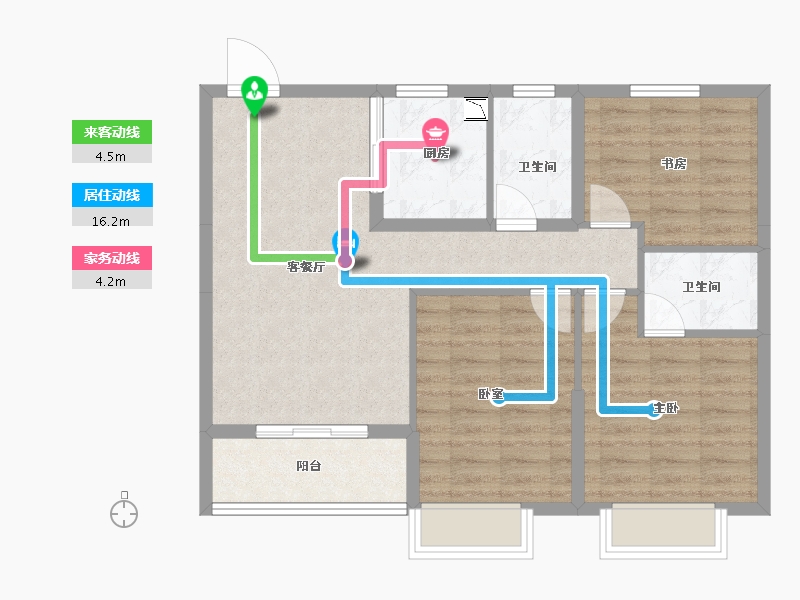 湖北省-黄冈市-景江豪庭-78.45-户型库-动静线