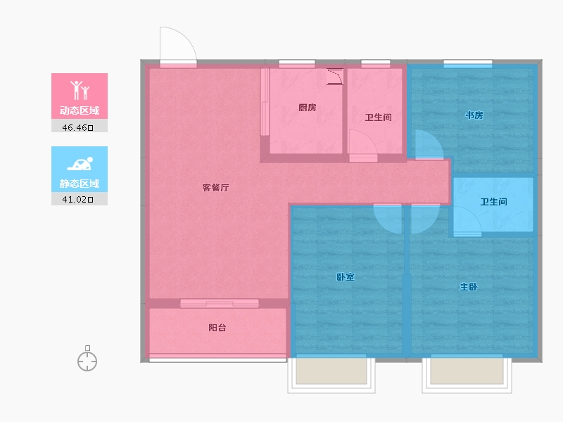 湖北省-黄冈市-景江豪庭-78.45-户型库-动静分区