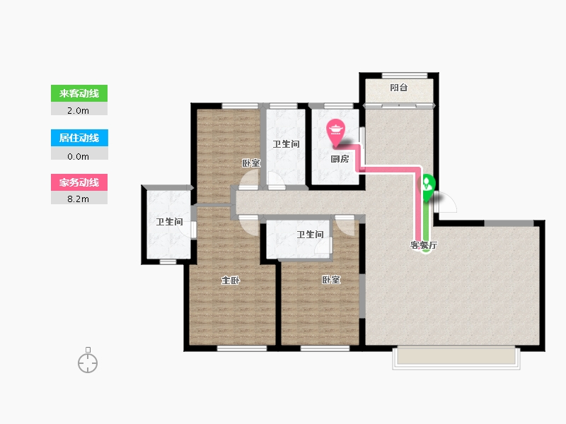 山东省-东营市-理想之城玉兰花园-149.18-户型库-动静线