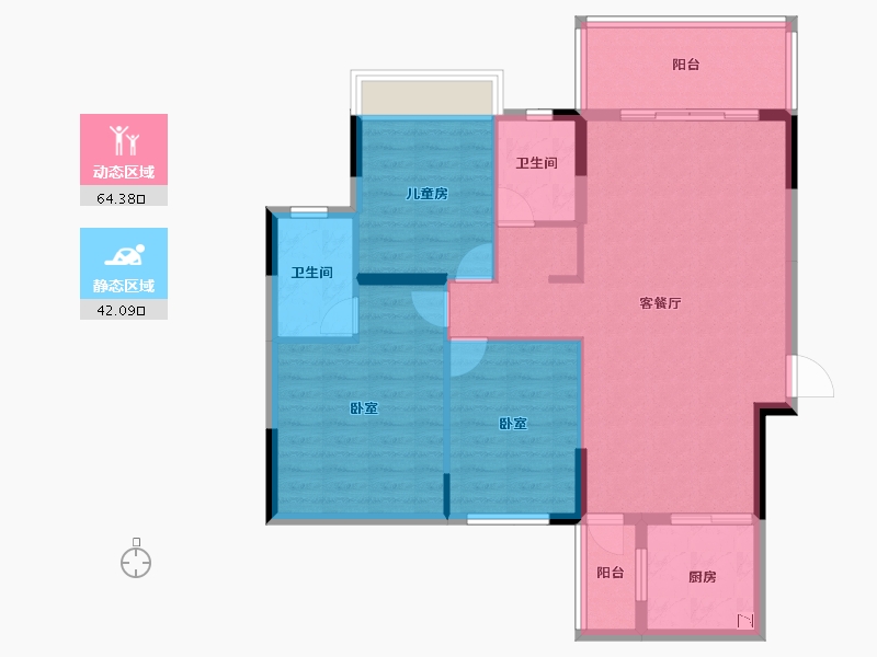 广东省-广州市-万科桃源里-96.00-户型库-动静分区