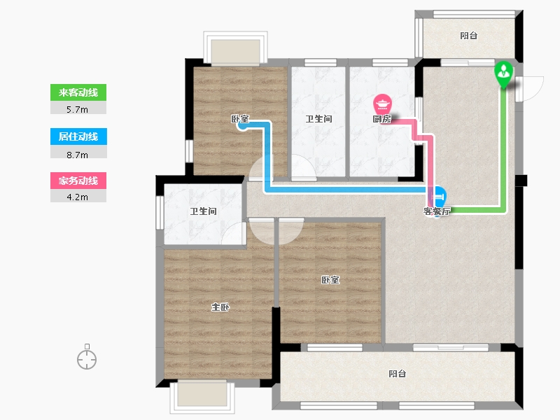 湖北省-黄冈市-景江豪庭-105.54-户型库-动静线