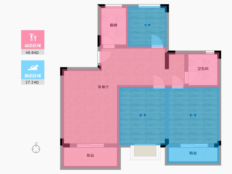 湖北省-武汉市-保合太和东合院-75.54-户型库-动静分区