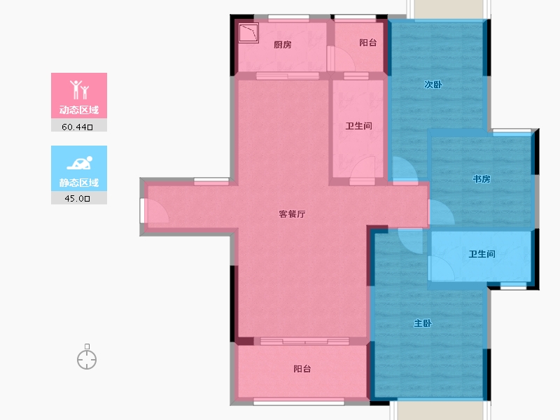 湖南省-株洲市-伟大·云龙国际-93.53-户型库-动静分区