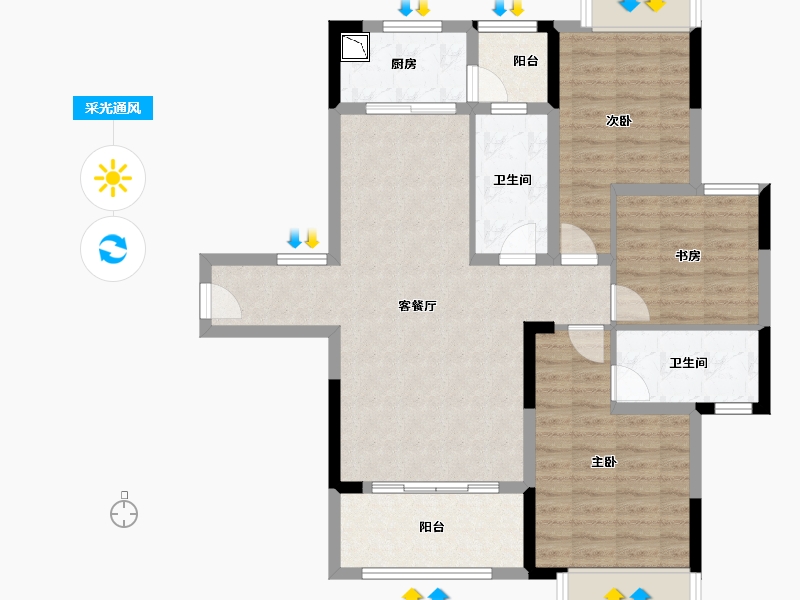 湖南省-株洲市-伟大·云龙国际-93.53-户型库-采光通风