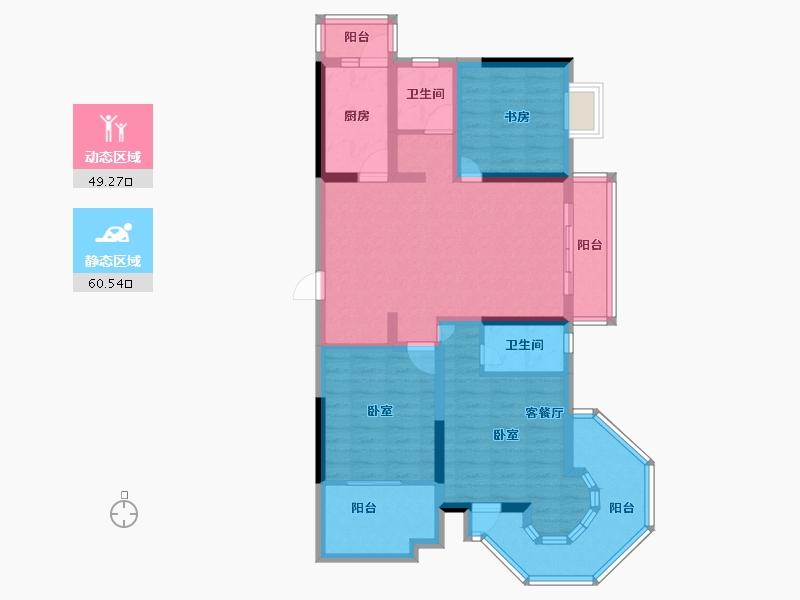 湖北省-咸宁市-汉地尚街-96.07-户型库-动静分区