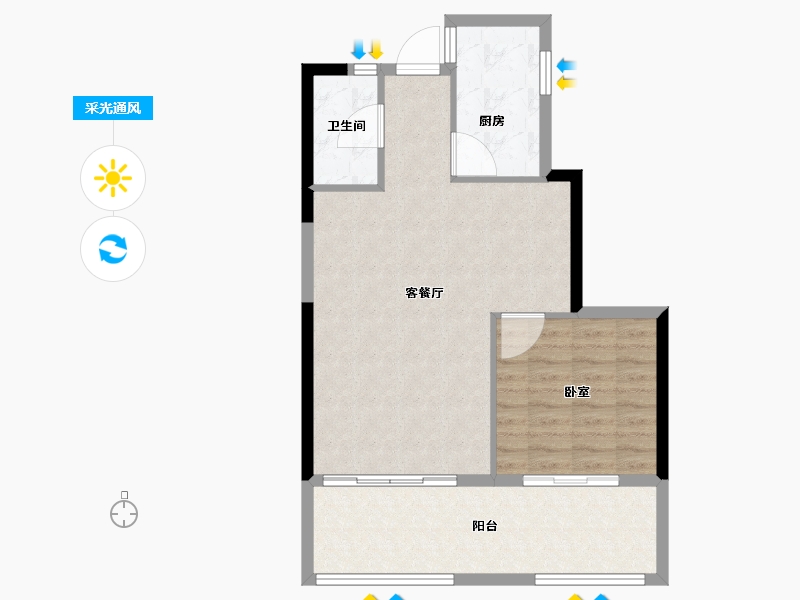 福建省-厦门市-印华南滨豪庭-70.00-户型库-采光通风