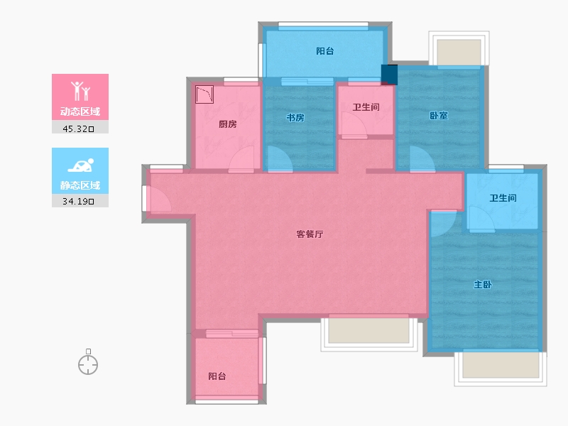 福建省-厦门市-印华南滨豪庭-71.00-户型库-动静分区